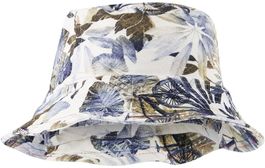 R2 amsterdam bucket hat print blauw -