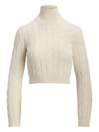 Ralph lauren collection kabelgebreide coltrui - beige