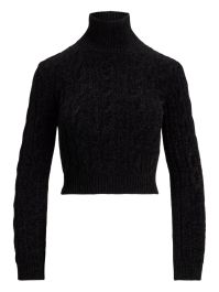 Ralph lauren collection kabelgebreide coltrui - zwart
