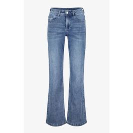 Red button colette blue denim