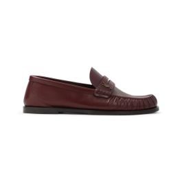 - red leather loafers in rood