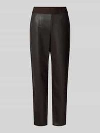 Regular fit broek in leerlook, model 'patricia'