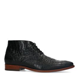 Rehab barry croco leren veterschoenen zwart