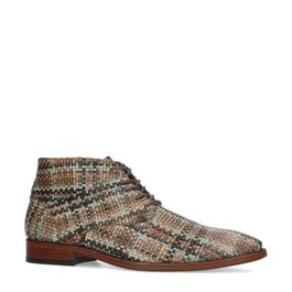 Rehab barry square leren veterschoenen taupe/beige