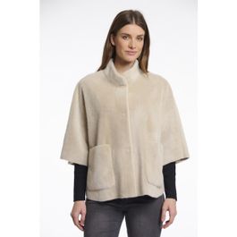 Rino & pelle faux fur cape dewi.7002511 9030 birch