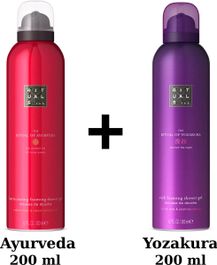 Rituals - duo set - ayurveda shower gel 200 ml + yozakura shower gel 200 ml + gift bag - douchegels - doucheschuim
