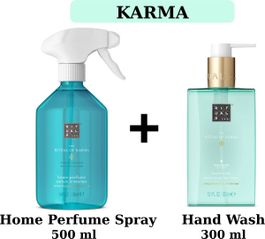 Rituals - karma - duo set - home perfume spray 500 ml + hand wash 300 ml + gift bag - rituals hand zeep + huisparfum
