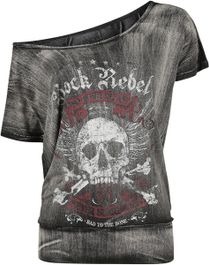 Rock Rebel by EMP Schwarz/Rotes T-Shirt im Rockabilly-Stil T-shirt zwart-bordeaux 3XL Rock Rebel by EMP Schwarz/Rotes T-Shirt im Rockabilly-Stil T-shirt zwart-bordeaux 3XL