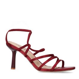 Rode sandalen met hak