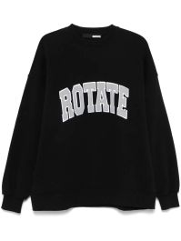 Rotate birger christensen sweater met geborduurd logo - zwart