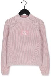 Roze calvin klein sweater duo colour monogram sweater