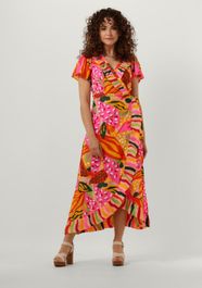 Roze y.a.s. midi jurk yastropicana ss wrap dress