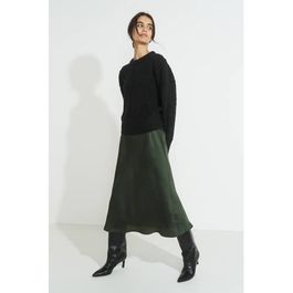 Ruby midi satijnen rok donkergroen