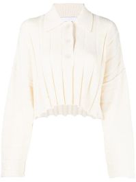 Rus geribbelde polotrui - beige