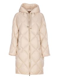 's max mara gewatteerde jas met diamantvormige voering - beige
