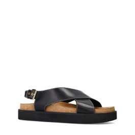 Sacha leren sandalen zwart