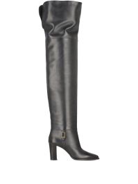 Saint laurent julia 85 mm overknee laarzen met gespsluiting - zwart