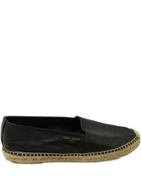 Saint laurent pre-owned leather espadrilles - zwart