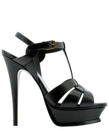 Saint laurent sandalen - high-heeled platform sandals with t-strap design in zwart