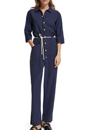 Scotch & soda all in one with contrast stitching navy blue maat: 38 | jumpsuits outlet | dames | blauw