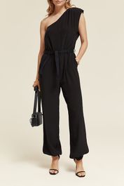 Scotch & soda asymmetric all in one evening black maat: 34 | jumpsuits outlet | dames | zwart