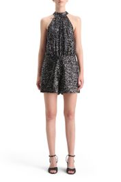Scotch & soda sequin playsuit silver black sequins maat: 38 | playsuits outlet | dames | zwart