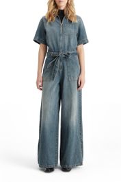 Scotch & soda washed denim workwear jumpsuit frisco nights maat: 36 | jumpsuits outlet | dames | zwart
