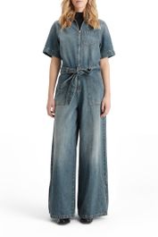Scotch & soda washed denim workwear jumpsuit frisco nights maat: 38 | jumpsuits outlet | dames | zwart