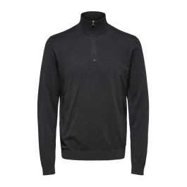 SELETED HOMME SLHTRAY LS Knit Merino Half Zip NOOS, zwart, M SELETED HOMME SLHTRAY LS Knit Merino Half Zip NOOS, zwart, M