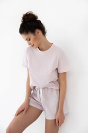 Sensis katoenen pyjama dames volwassenen korte mouw korte broek shortama iga 40 / l