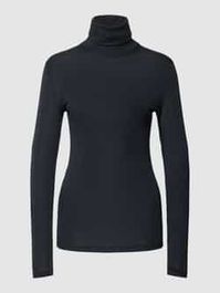 Shirt met lange mouwen en turtleneck van een mix van wol en zijde