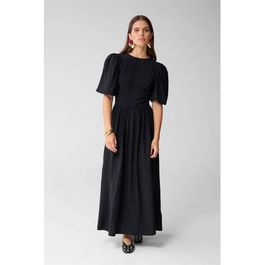 Shoeby Zwarte Blousejurk Dames Lange Jurken Zwart Maxi Jurk Zwart