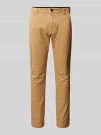 Slim fit chino met stretch, model 'scanton' - Zwart