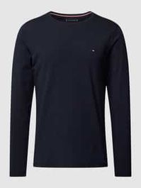 Slim fit shirt met lange mouwen en labelstitching