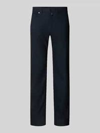 Zwarte Slim fit stoffen broek met viscose, model 'lyon'