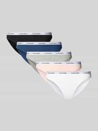 Slip met logostitching in een set van 5 stuks, model 'bikini'
