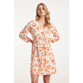 Smashed lemon 25163 korte jurk met perzik dierenprint |