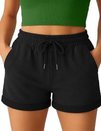 Smith & solo korte broek dames,comfortabele shorts dames, katoen sweat short, zwart, xxl