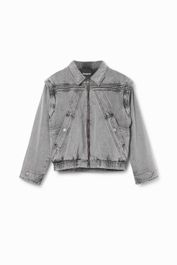 Spijkerjack met afneembare mouwen - black - s