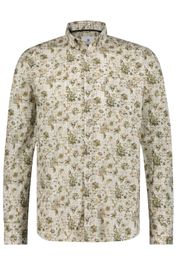 Beige State of art casual overhemd normale fit print katoen