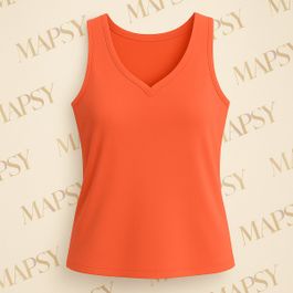 Stella fiora travel top – koraal mouwloze top met v-hals (s t/m xxl)