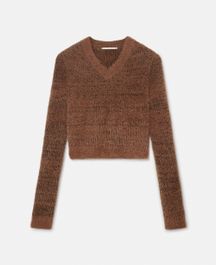 Stella mccartney - fluffy knit jumper, woman, dark camel, size: xs