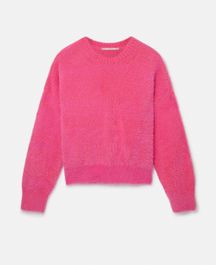 Stella mccartney - fluffy knit jumper, woman, pink, size: l