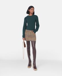Stella mccartney - regenerated cashmere shifting knot jumper, woman, forest green, size: l