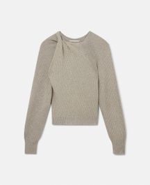 Stella mccartney - regenerated cashmere shifting knot jumper, woman, pewter grey, size: m