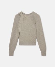 Stella mccartney - regenerated cashmere shifting knot jumper, woman, pewter grey, size: xl