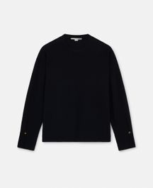 Stella mccartney - stella iconics split cuff jumper, woman, black, size: l