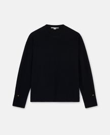Stella mccartney - stella iconics split cuff jumper, woman, black, size: xl