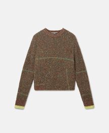 Stella mccartney - tweed knit jumper, woman, brown, size: l