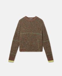 Stella mccartney - tweed knit jumper, woman, brown, size: m